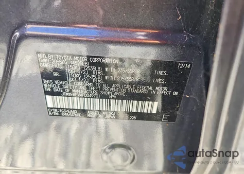 2015 Toyota Rav4 Limited z USA, uszkodzony, nr VIN JTMYFREV4FD049701